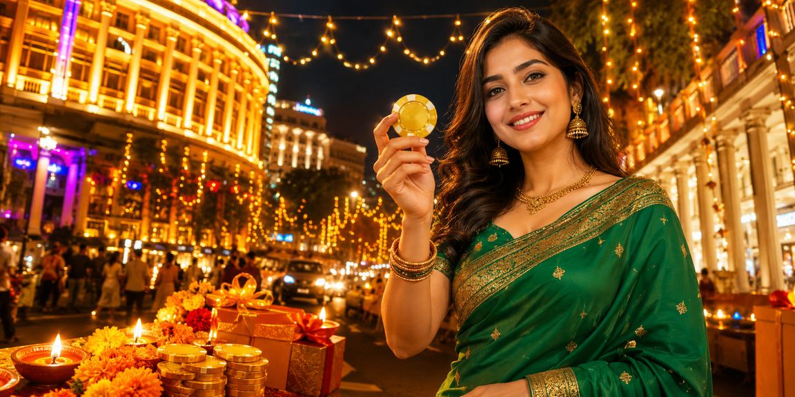 Delhi Connaught Place festive casino login scene